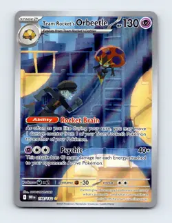 NM Team Rocket's Orbeetle 198/182 Destined Rivals Illustration Rare Pokemon Card - Image 1
