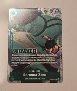 2025 One Piece Roronoa Zoro EB02-019 Winner Foil Promo Character EN - Image 1