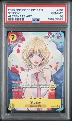 2025 One Piece Stussy Alternate Art OP13-110 Carrying On His Will PSA 10 - Image 1