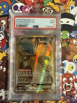PSA Mint 9 Dragonite EX 106/108 Pokemon 2016 XY Evolutions Full Art - Image 1