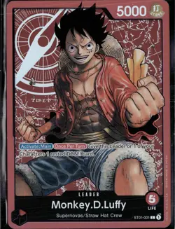 Monkey.D.Luffy (001) ST01-001 Pre-Errata One Piece Foil NM - Image 1