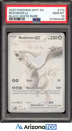 Pokemon 2025 Reshiram ex 173/086 Black White Rare White Flare GEM MINT PSA 10 - Image 1