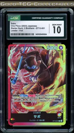 CGC 10 ⭐ One Piece 2023 Sabo ST13-001 Starter Deck: 3 Brothers Promo Japanese - Image 1