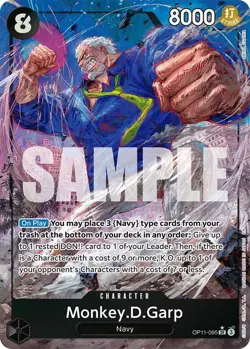 MONKEY.D.GARP (ALTERNATE ART) OP11-095 A FIST OF DIVINE SPEED ONE PIECE FOIL NM - Image 4