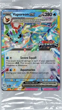 Sealed - Vaporeon ex - (Prismatic Evolutions Stamp) 023/131 - Pokemon Card - Image 1