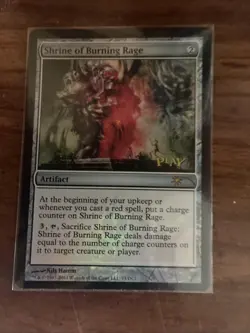 Shrine of Burning Rage - WPN & Gateway Promo Foil MTG Plus Bonus Card!!! - Image 1