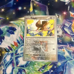 Pokemon 151 Pidgey 016/165 Reverse Holo Play! League Stamp Promo NM - Image 1