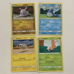 Asako Ito Pokemon TCG 4-Card Mixed Lot Goomy Marill Tynamo Grubbin Sun & Moon - Image 1