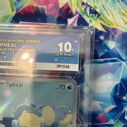 Pokemon TCG Spheal 199/191 Illustration Rare, Surging Sparks In Ace Gem Mint 10 - Image 3