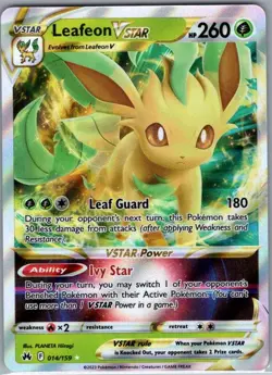 Leafeon VSTAR 014/159 SWSH: Crown Zenith - Pokemon Card - NM - Image 1