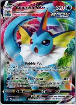 Vaporeon VMAX 030/203 SWSH07: Evolving Skies - Pokemon Card - NM - Image 1