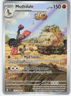 Pokemon Mudsdale 175/162 Illustration Rare Temporal Forces Pokemon Holo NM - Image 1