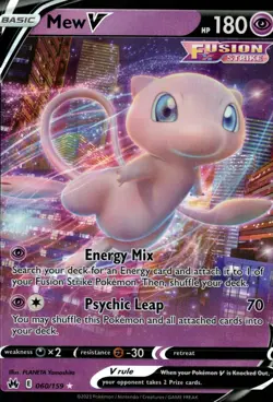 Mew V 060/159 Holo V Rare Crown Zenith Pokemon Near Mint - Image 1