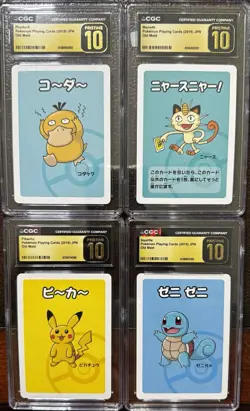 Pokemon 2019 Old Maid Japanese CGC Pristine 10 Lot 4 Pikachu Squirtle - Image 1