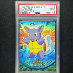 topps Pokemon TV Animation Series 1 Rainbow Holo Foil PSA 9 #08 Wartortle - Image 1