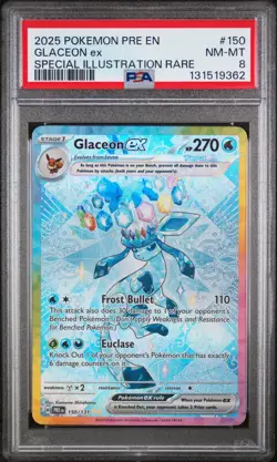 PSA 8 - Glaceon ex 150/131 SIR SV Prismatic Evolution - Pokemon - Image 1