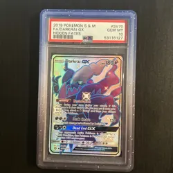 2019 POKEMON SUN & MOON HIDDEN FATES #SV70 FULL ART/DARKRAI GX PSA 10 with guard - Image 1
