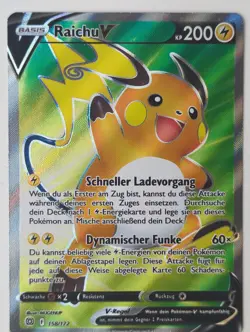 Raichu V Full Art Brilliant Stars 158/172 Deutsch NM Pokemon - Image 1