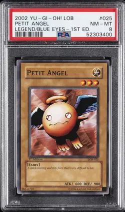 2002 YU-GI-OH! LOB-LEGEND OF BLUE EYES WHITE DRAGON 1ST ED PETIT ANGEL PSA 8 - Image 1