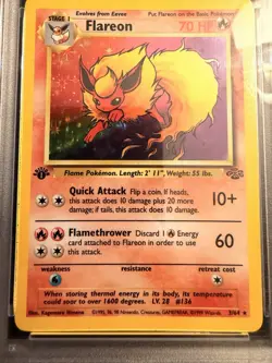 Flareon Holo 1st Edition PSA 8 1999 Pokemon Jungle #3 - Image 3