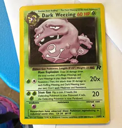 Pokemon TCG Wizards Team Rocket Dark Weezing 14/82 Holo Rare English 60HP Unlim… - Image 1
