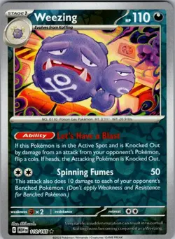 WEEZING 110/165 151 REVERSE HOLO POKEMON - Image 1