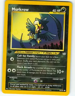Murkrow - 1st Edition - 46/64 Neo Revelation - Pokemon TCG - 2001 - Image 1