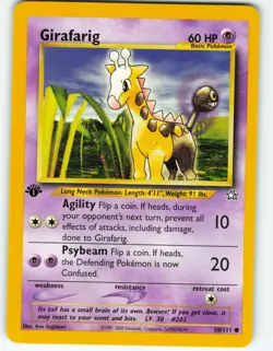Girafarig - 1st Edition - 58/111 Neo Genesis - Pokemon TCG - 2000 - Image 1