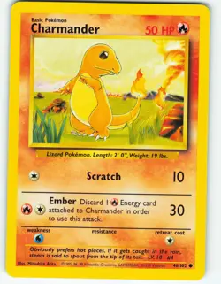 Charmander - 46/102 Base Set - Pokemon TCG - 1999 - Image 1
