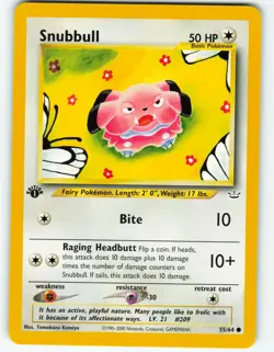 Snubbull - 1st Edition - 55/64 Neo Revelation - Pokemon TCG - 2001 - Image 1
