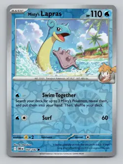 Misty's Lapras 050/182 Common Destined Rivals Pokemon Reverse Holo Near Mint - Image 1