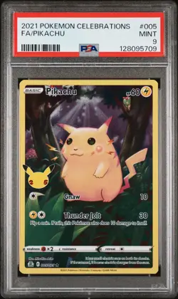 2021 POKEMON CELEBRATIONS #005 FULL ART/PIKACHU PSA 9 - Image 1