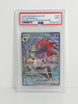 2026 POKEMON ASC EN-ASCENDED HEROES #286 N'S ZOROARK EX PSA 9 - Image 1