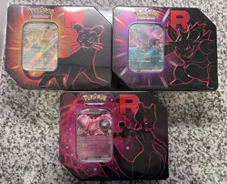 Set of 3 | Pokemon TCG: Destined Rivals Team Rocket Tins | Factory Sealed! - Image 1