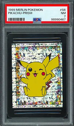 PSA 7 - 1999 MERLIN POKEMON S6 PIKACHU-PRISM - Image 1