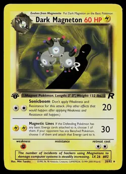 Pokemon Card - Dark Magneton Team Rocket 28/82 1st Edition Rare - Image 1