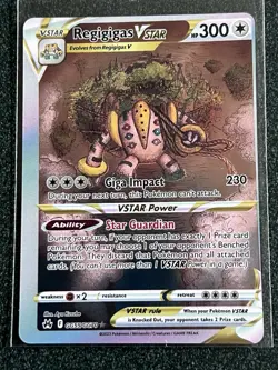 Regigigas VSTAR GG55/GG70 Pokemon TCG Crown Zenith Miscut Ink Dot Print ERROR NM - Image 1