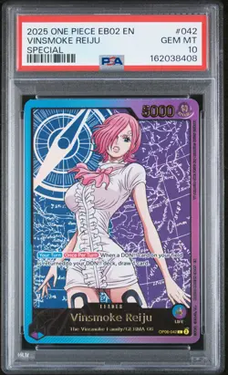 2025 ONE PIECE EB02-EXTRA BOOSTER -ANIME 25TH COLLECTION- VINSMOKE REIJU PSA 10 - Image 1