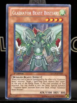 Yugioh Gladiator Beast Bestiari LCGX-EN237 Secret Rare 1st Edition Holo - Image 3