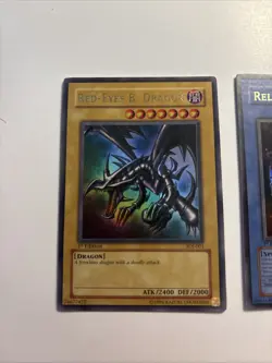 Yugioh Red-Eyes Black Dragon SDJ-001 1st & Relinquished SDP-001 1st Edition NM - Image 2