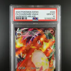PSA 10 Charizard Vmax 020/189 Darkness Ablaze Holo Graded Pokemon Card - Image 2