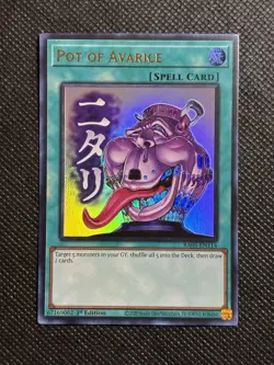 YuGiOh! - Pot of Avarice RA05-EN114 Ultra Rare 1st Edition Near Mint - Image 1
