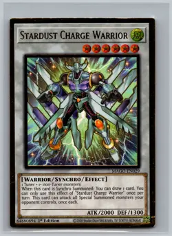 Stardust Charge Warrior MAGO-EN029 Yugioh CCG Maximum Gold 1st Edition RARE - Image 1
