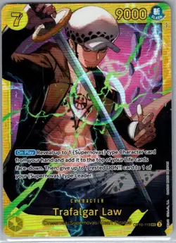 Trafalgar Law OP10-119 SEC English Royal Blood - One Piece Card - NM - Image 1