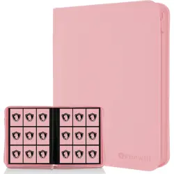 Card Binder 9 Pocket Pink Premium Zip 360 Double Sided for MTG TCG Sports Cards - Image 1