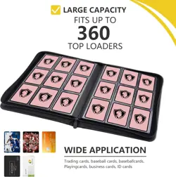 Card Binder 9 Pocket Pink Premium Zip 360 Double Sided for MTG TCG Sports Cards - Image 5