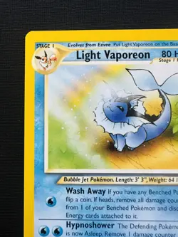 Light Vaporeon 52/105 Neo Destiny Uncommon Pokemon Card 2002 - Image 2