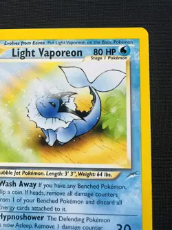 Light Vaporeon 52/105 Neo Destiny Uncommon Pokemon Card 2002 - Image 3