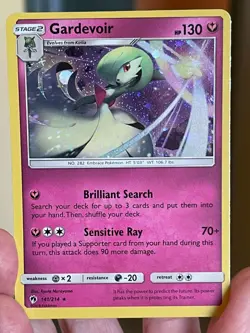 POKEMON GARDEVOIR 141/214 RARE COSMOS HOLOFOIL WITH SWIRL DRAGON MAJESTY LP CARD - Image 1