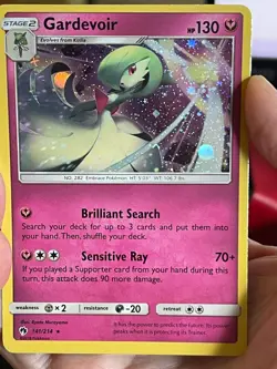 POKEMON GARDEVOIR 141/214 RARE COSMOS HOLOFOIL WITH SWIRL DRAGON MAJESTY LP CARD - Image 4